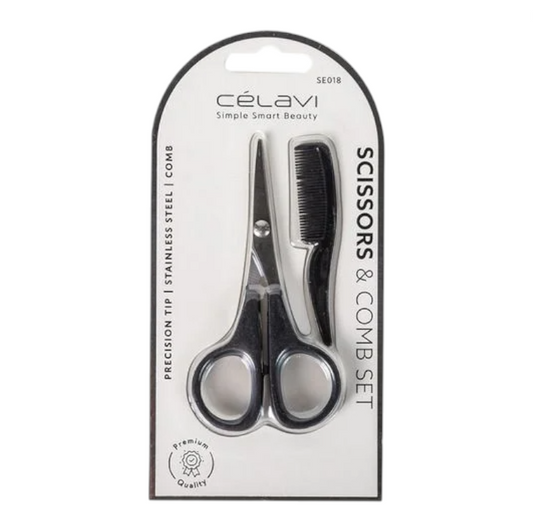 Celavi - Mustache Scissors & Comb Set