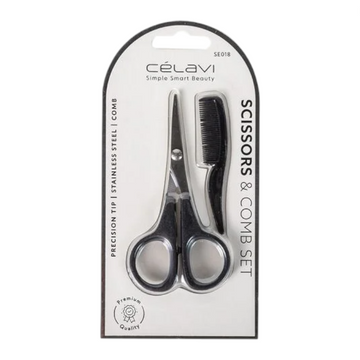 Celavi - Mustache Scissors & Comb Set